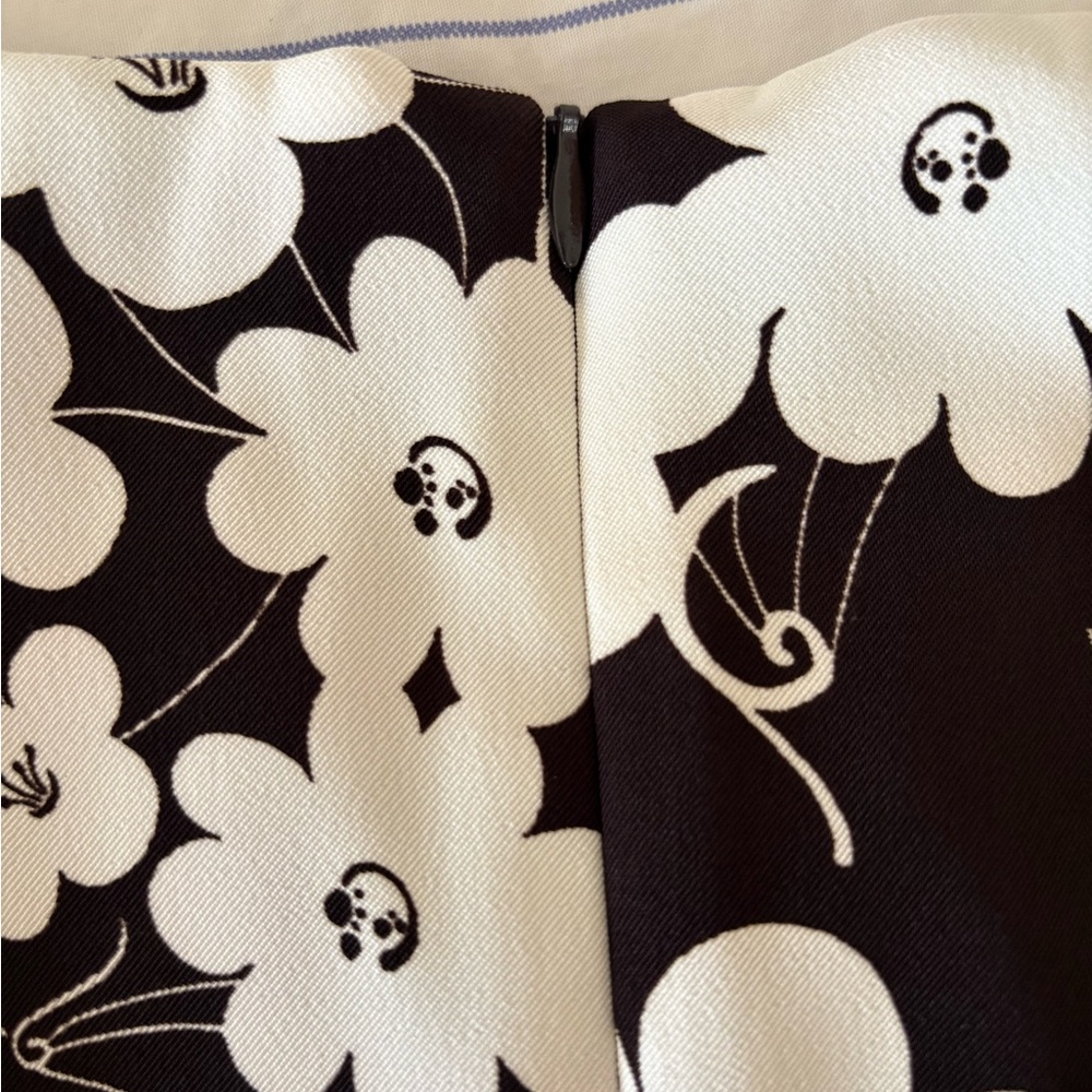 Connected Apparel Black White Abstract Retro Floral Sleeveless Dress Size 8 - Picture 11 of 14